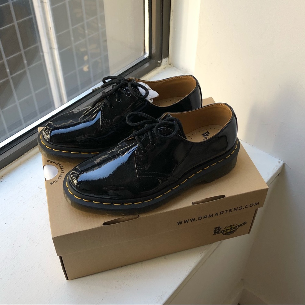 Dr. Martens patent leather derbys